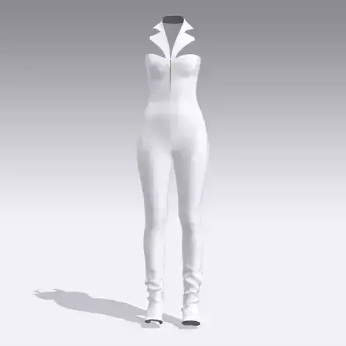 JUMSUIT LONG WHITE MODERN LOOK
