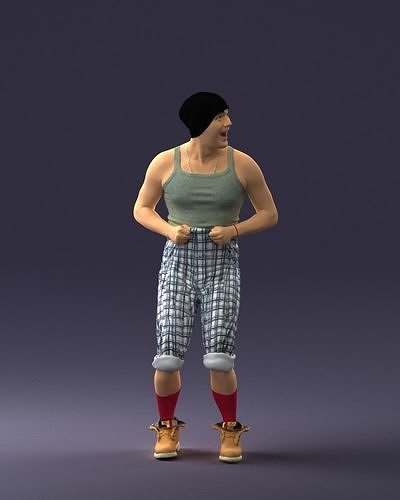 Jolly weirdo in red socks 0087 3D Print Ready 3D print model