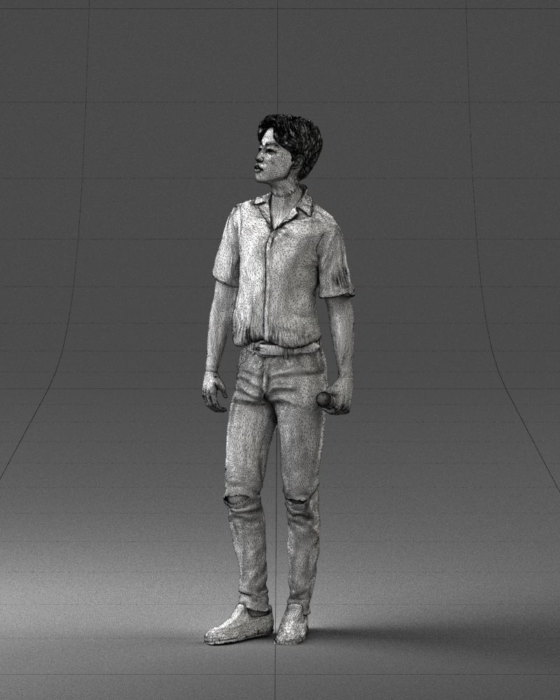 000228 Young Asiasn Man with Microphone 1123 3D model_6