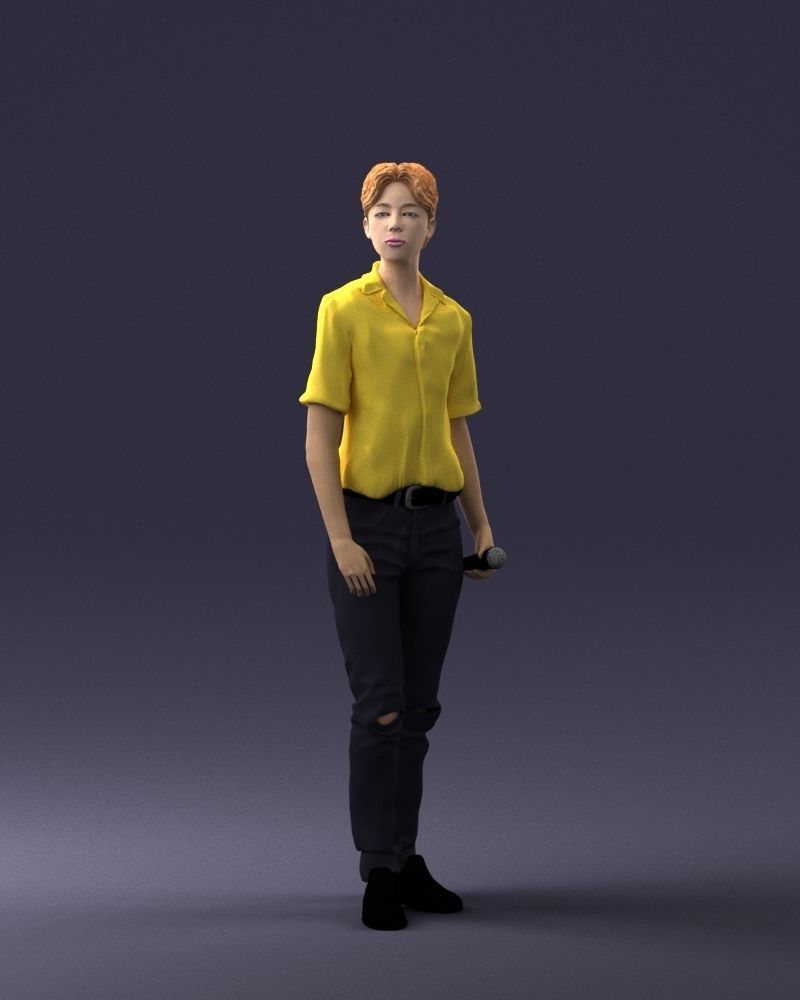 000228 Young Asiasn Man with Microphone 1123 3D model_16
