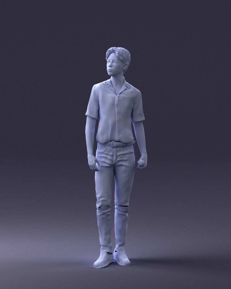 000228 Young Asiasn Man with Microphone 1123 3D model_2