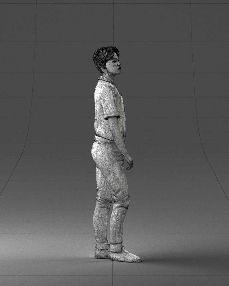 000228 Young Asiasn Man with Microphone 1123 3D model_15