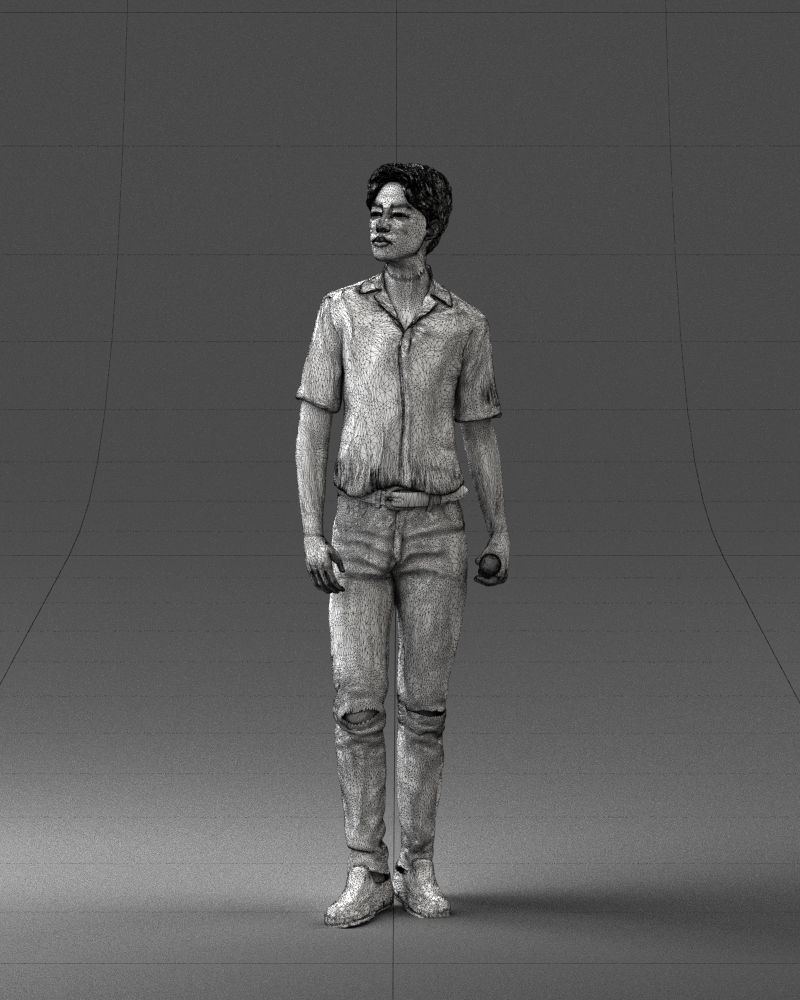 000228 Young Asiasn Man with Microphone 1123 3D model_21