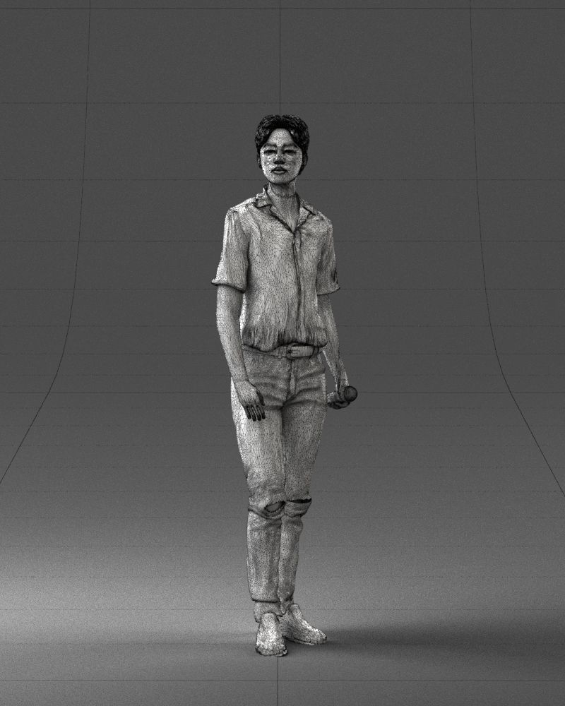 000228 Young Asiasn Man with Microphone 1123 3D model_18