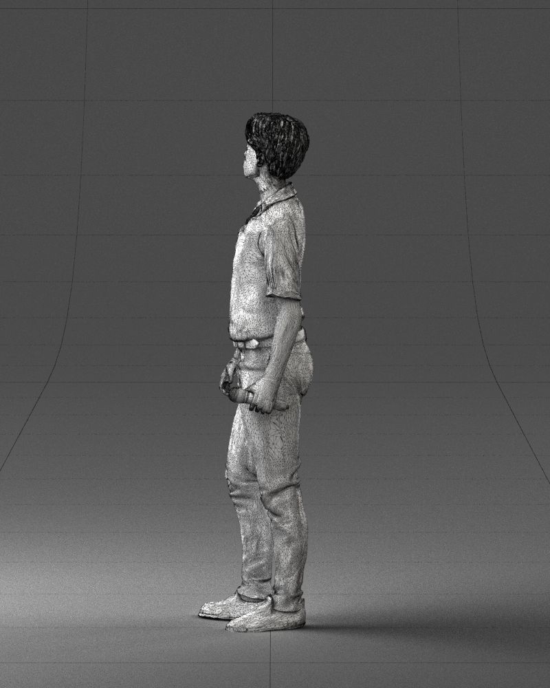 000228 Young Asiasn Man with Microphone 1123 3D model_9