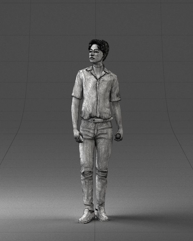 000228 Young Asiasn Man with Microphone 1123 3D model_3