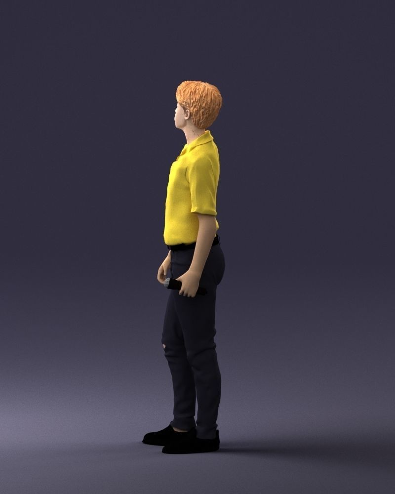 000228 Young Asiasn Man with Microphone 1123 3D model_7
