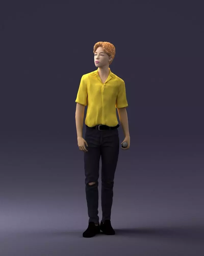 000228 Young Asiasn Man with Microphone 1123 3D model_0