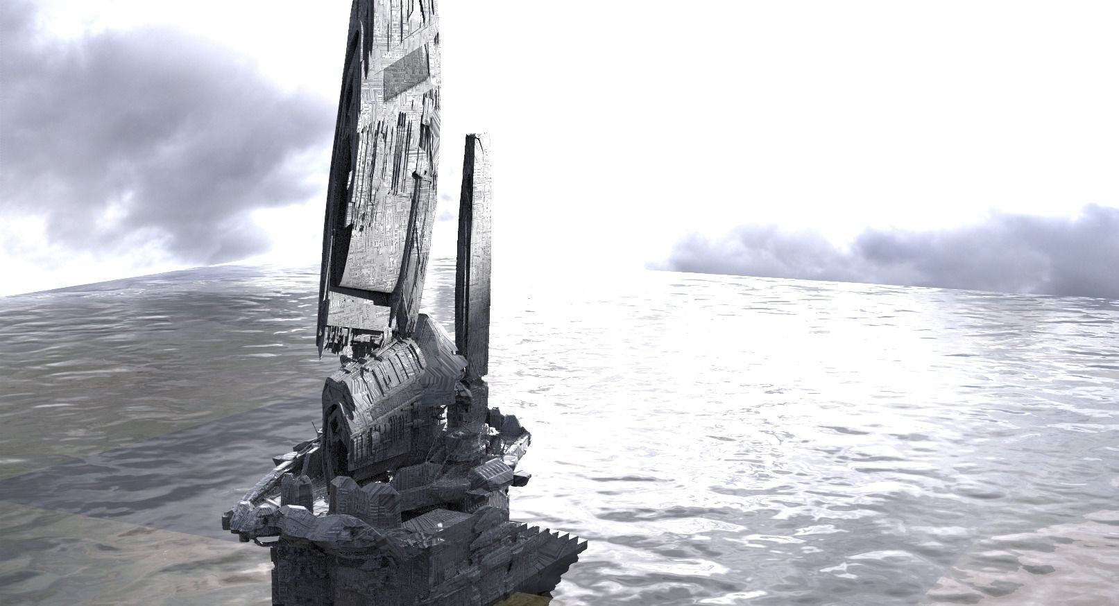 Halo Forerunner Inspired Tower 2 3D model 3D model_1