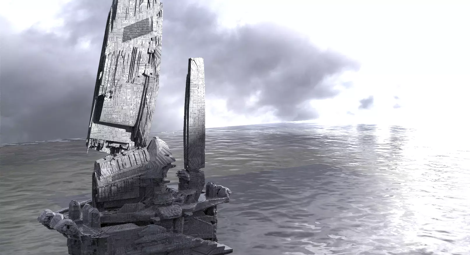 Halo Forerunner Inspired Tower 2 3D model 3D model_0