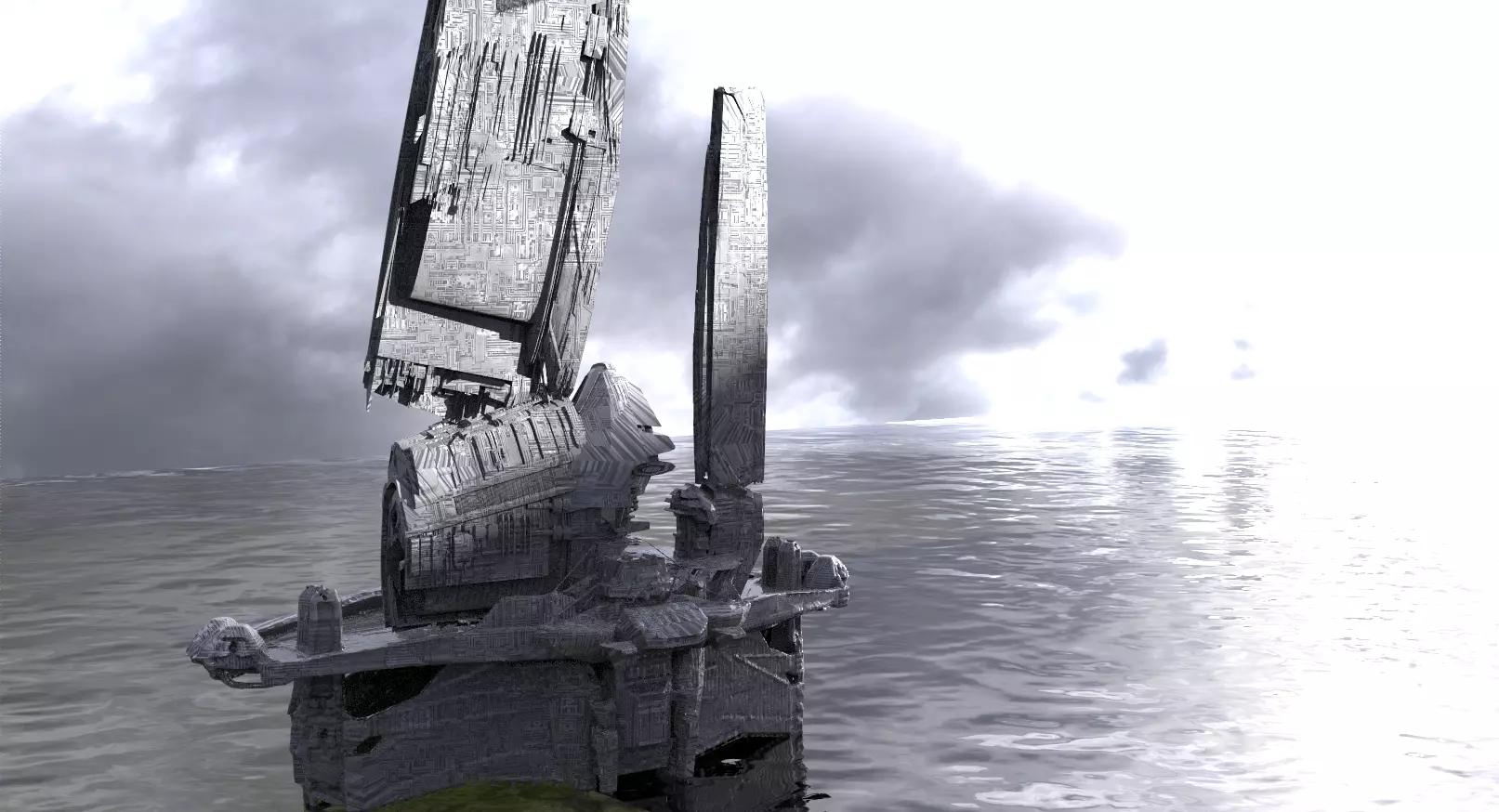 Halo Forerunner Inspired Tower 4  3D model_0