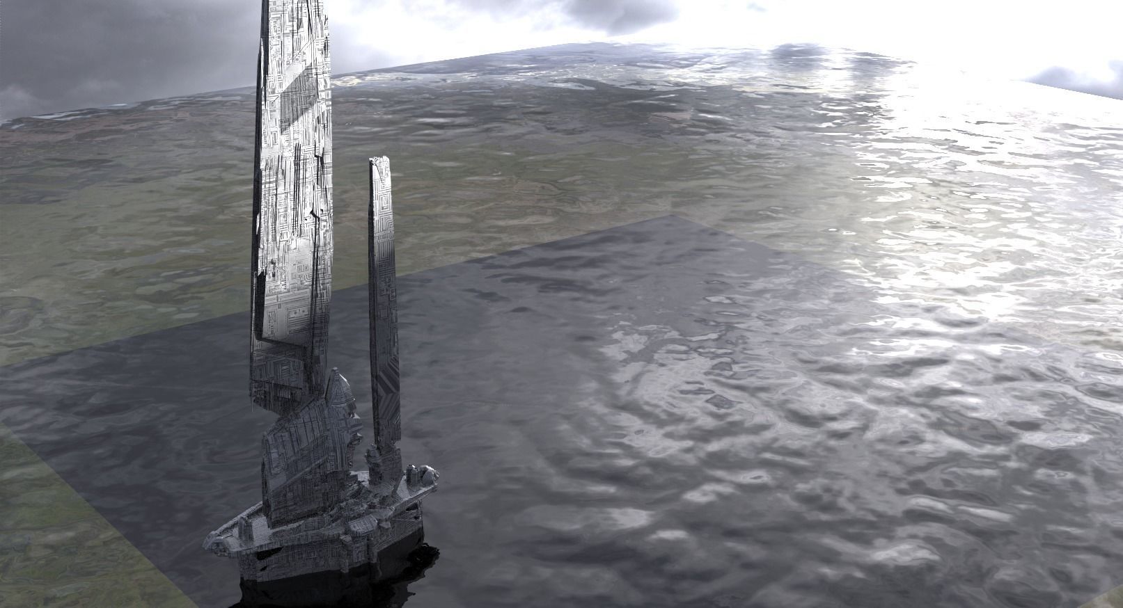 Halo Forerunner Inspired Alien Tower 2 3D model_1
