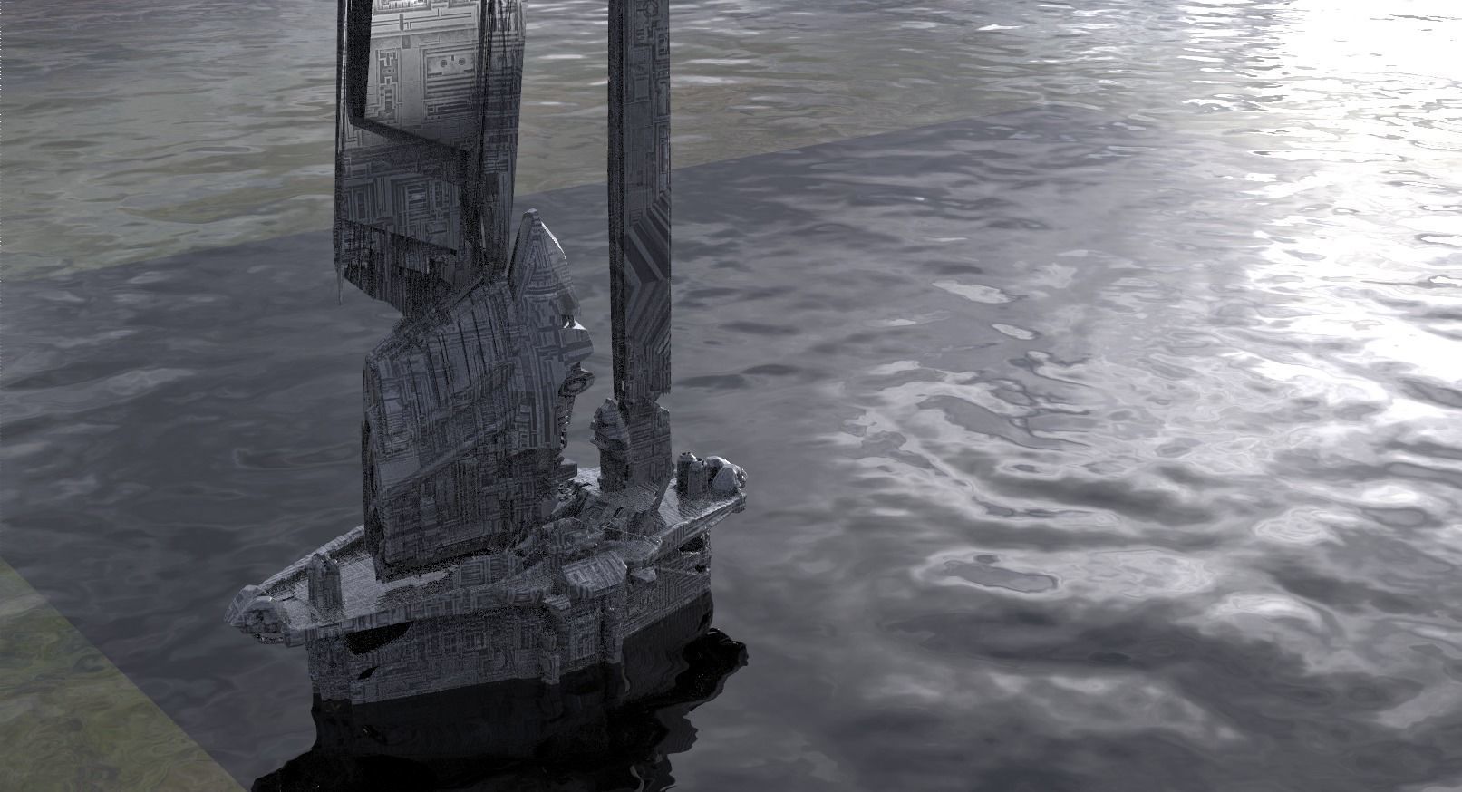 Halo Forerunner Inspired Alien Tower 2 3D model_2