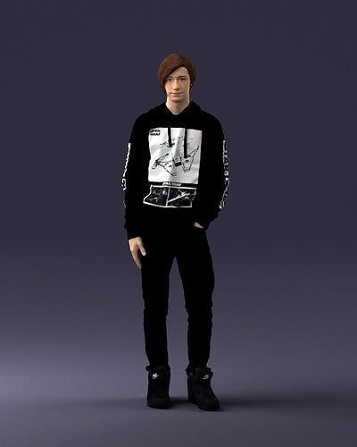 Teen in a Star Wars hoodie 0183 3D Print Ready 3D print model