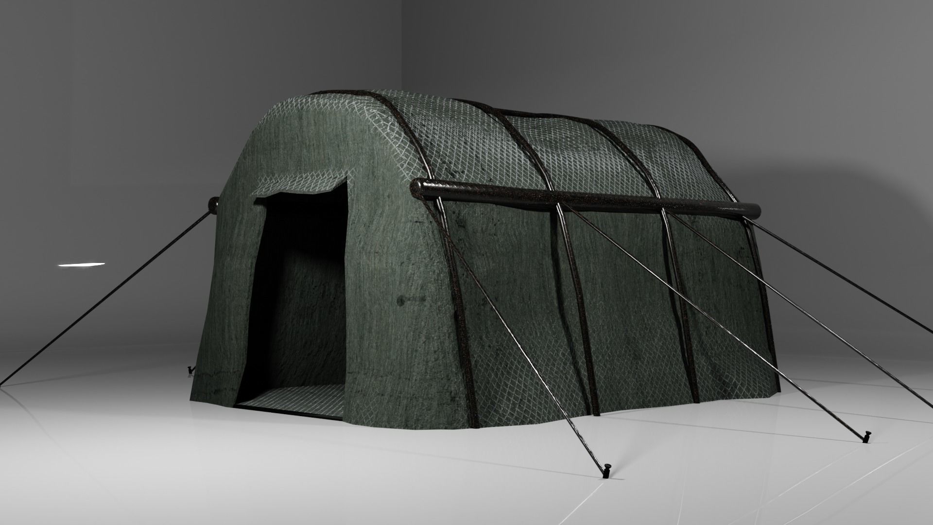 Military tent PBR Free low-poly 3D model_1