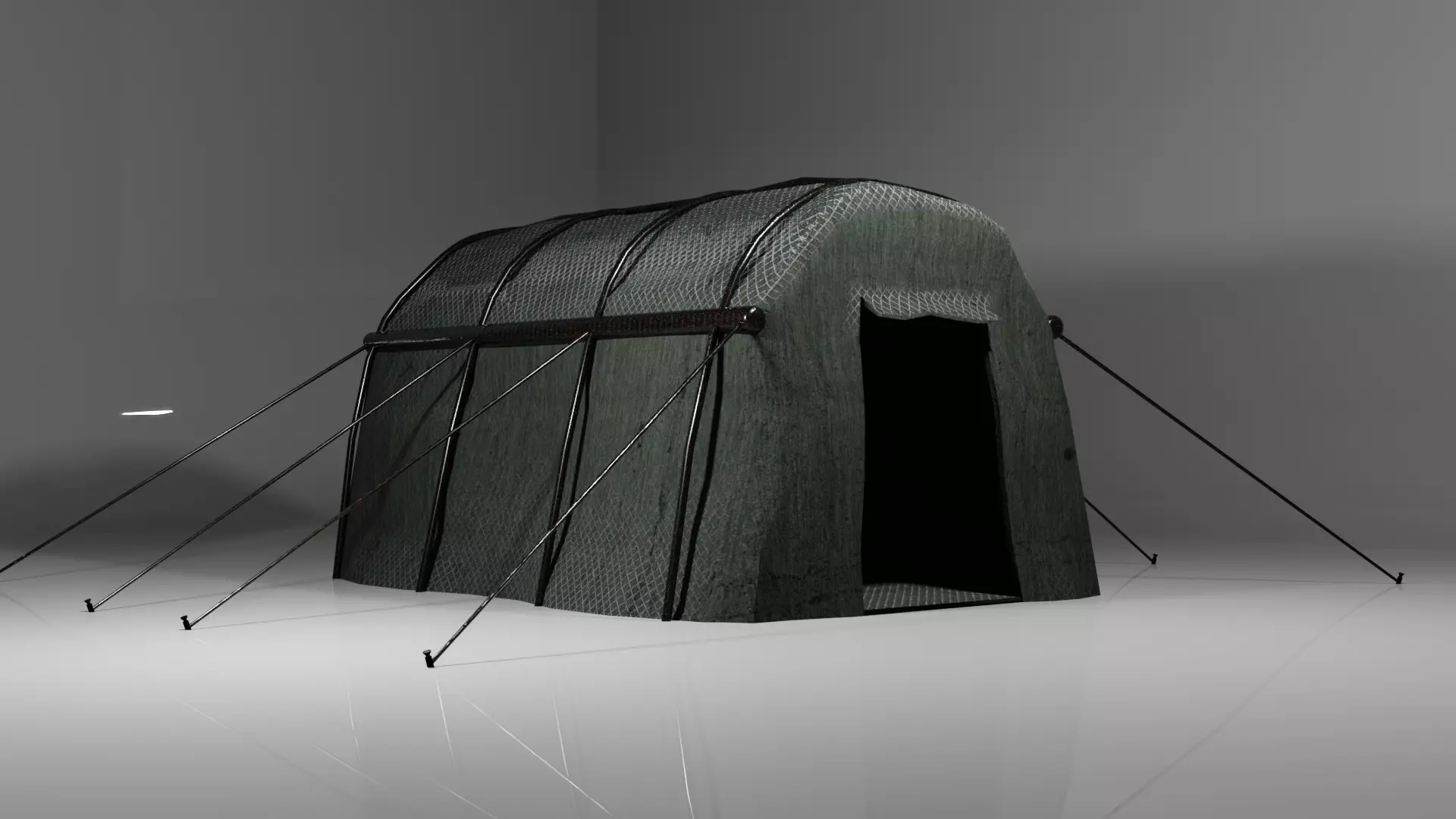 Military tent PBR Free low-poly 3D model_0