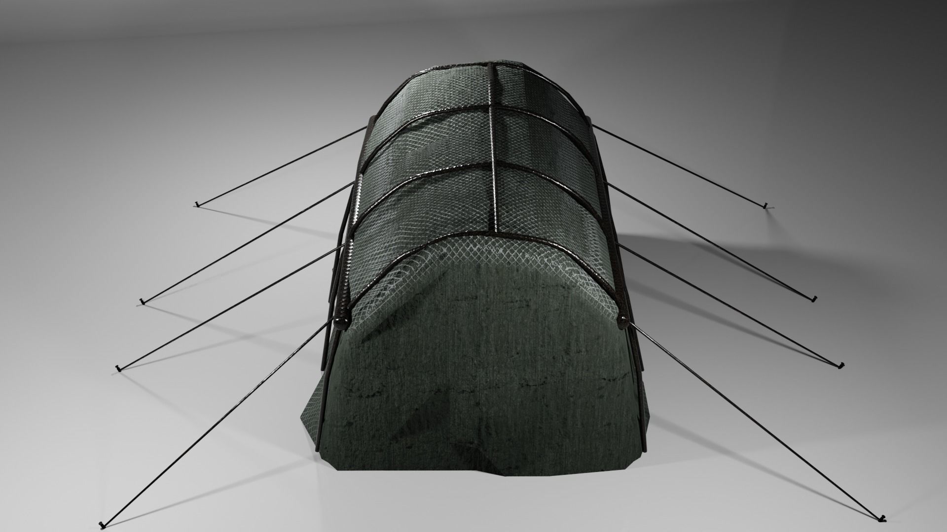 Military tent PBR Free low-poly 3D model_2