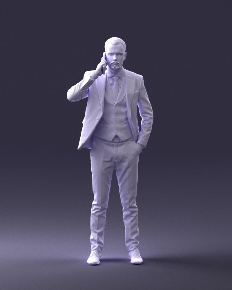 000254 Businessman in Suit Talking on Phone 0220 3dp 3D print model_2