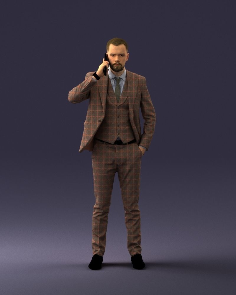 000254 Businessman in Suit Talking on Phone 0220 3dp 3D print model_37