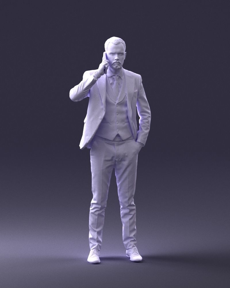 000254 Businessman in Suit Talking on Phone 0220 3dp 3D print model_5