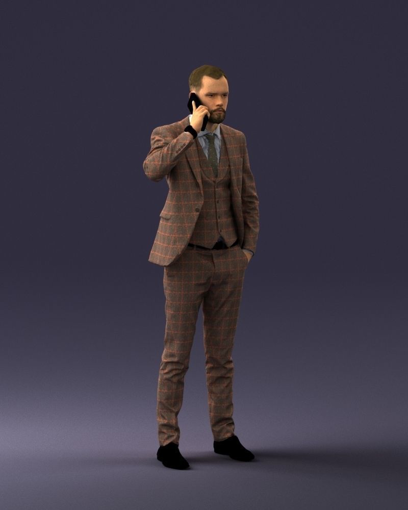 000254 Businessman in Suit Talking on Phone 0220 3dp 3D print model_7