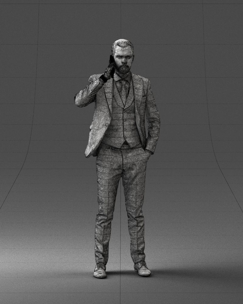 000254 Businessman in Suit Talking on Phone 0220 3dp 3D print model_6