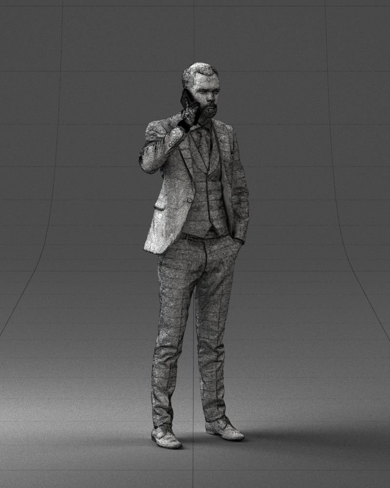 000254 Businessman in Suit Talking on Phone 0220 3dp 3D print model_9