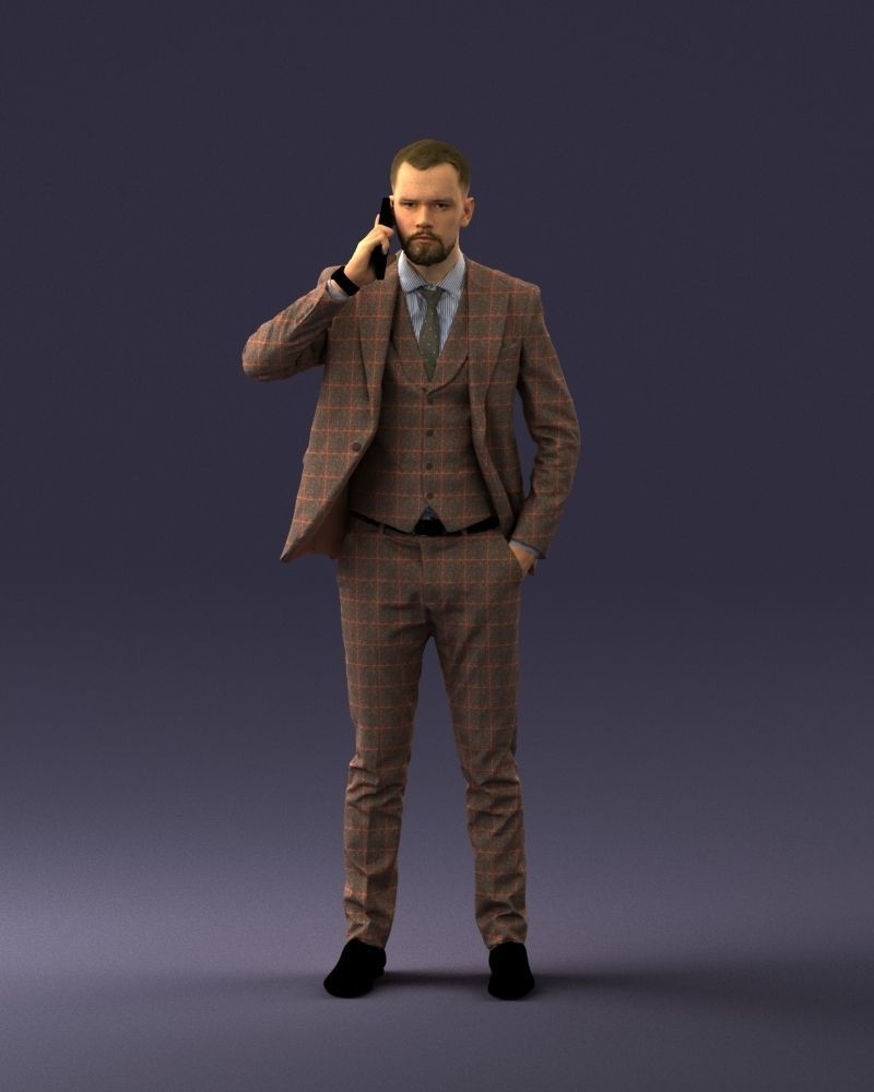 000254 Businessman in Suit Talking on Phone 0220 3dp 3D print model_34