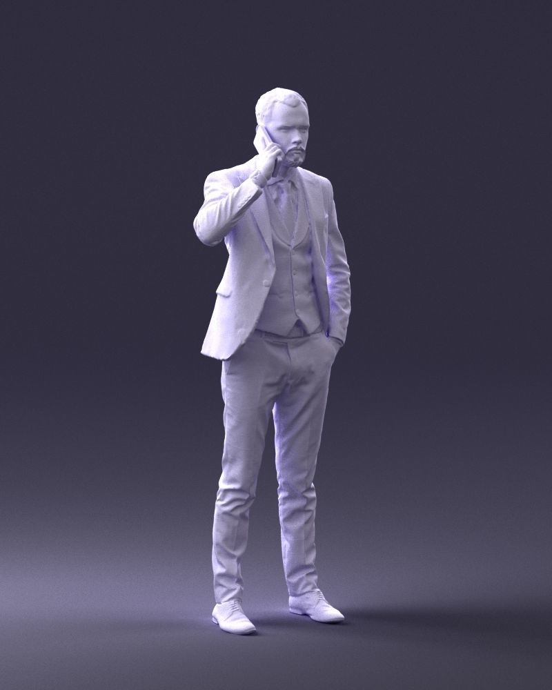 000254 Businessman in Suit Talking on Phone 0220 3dp 3D print model_8
