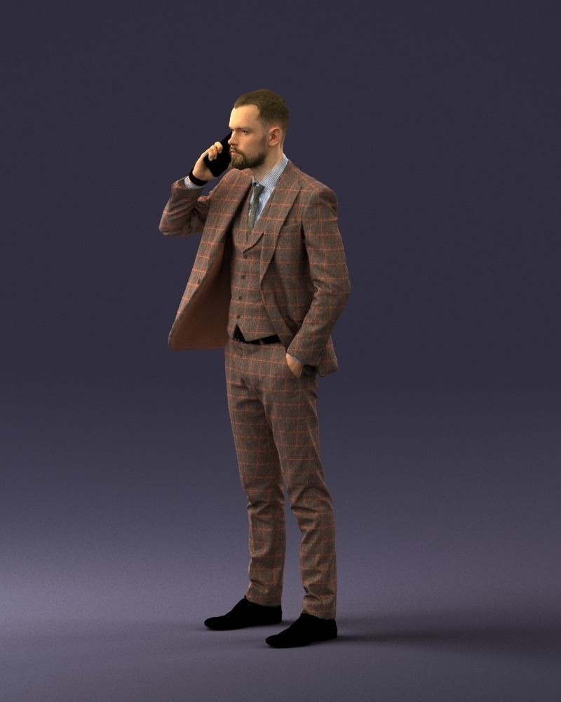 000254 Businessman in Suit Talking on Phone 0220 3dp 3D print model_28
