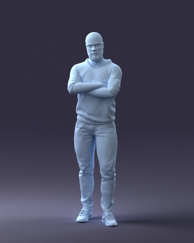 000215 Lifelike 3D Scanned Man Realistic Urban Male Model 1121 3D model_4