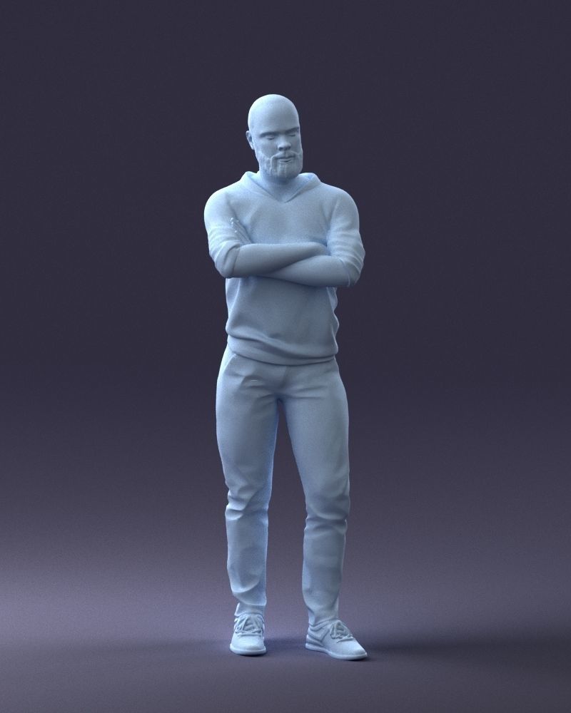 000215 Lifelike 3D Scanned Man Realistic Urban Male Model 1121 3D model_7