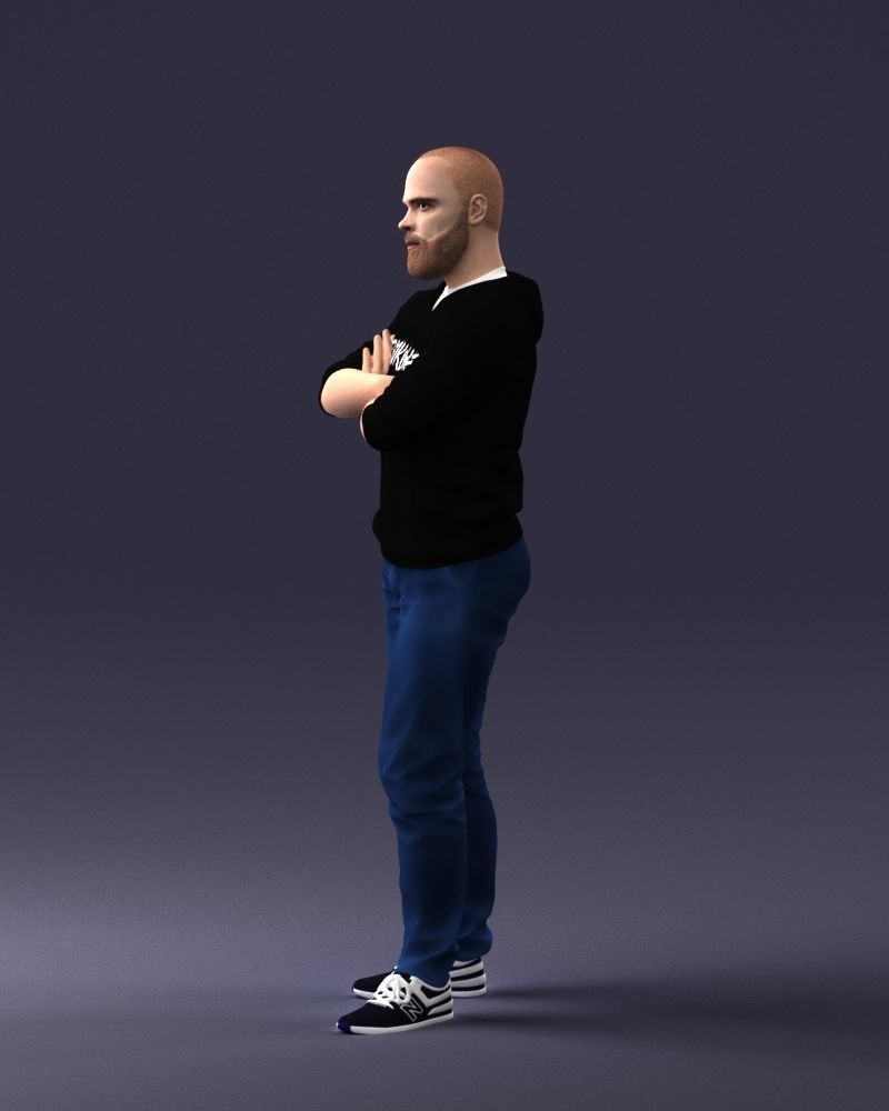 000215 Lifelike 3D Scanned Man Realistic Urban Male Model 1121 3D model_27