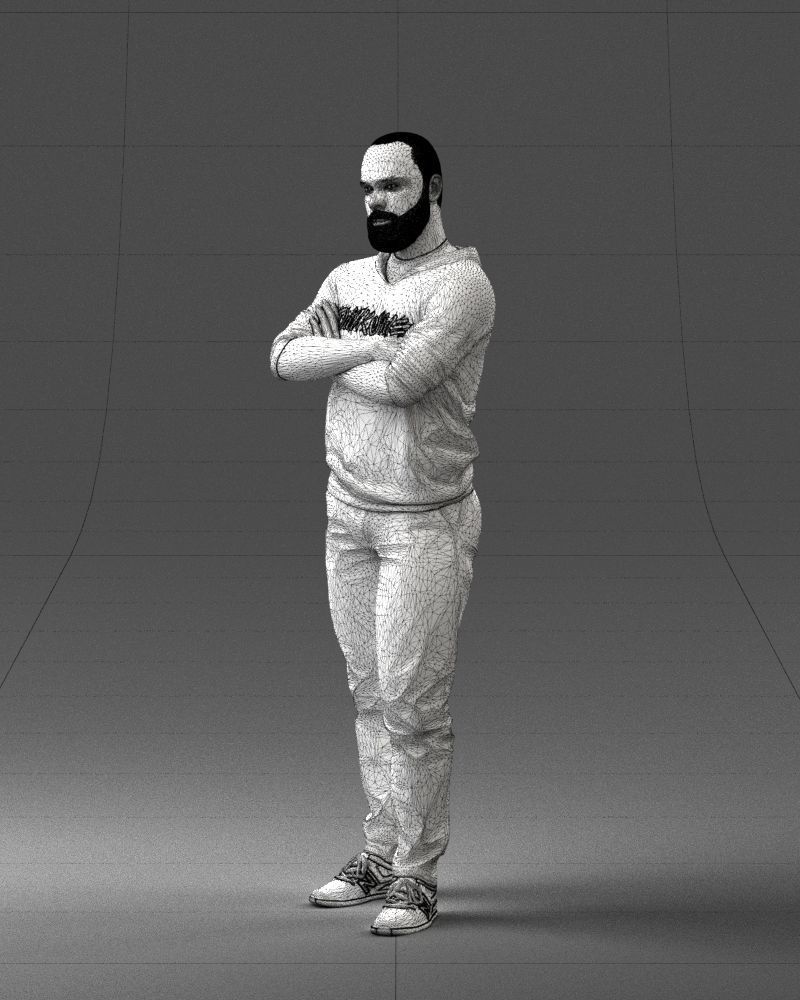 000215 Lifelike 3D Scanned Man Realistic Urban Male Model 1121 3D model_32