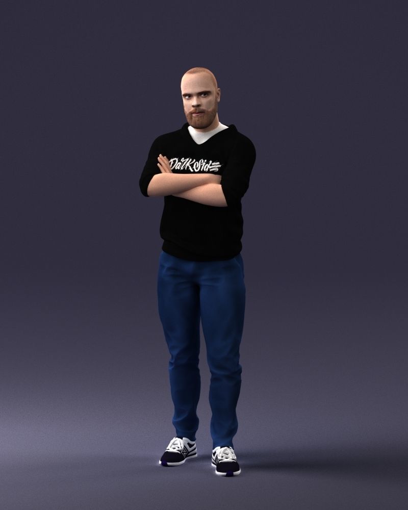 000215 Lifelike 3D Scanned Man Realistic Urban Male Model 1121 3D model_36