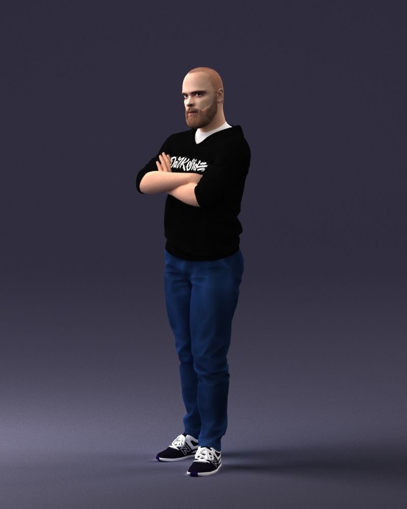 000215 Lifelike 3D Scanned Man Realistic Urban Male Model 1121 3D model_30