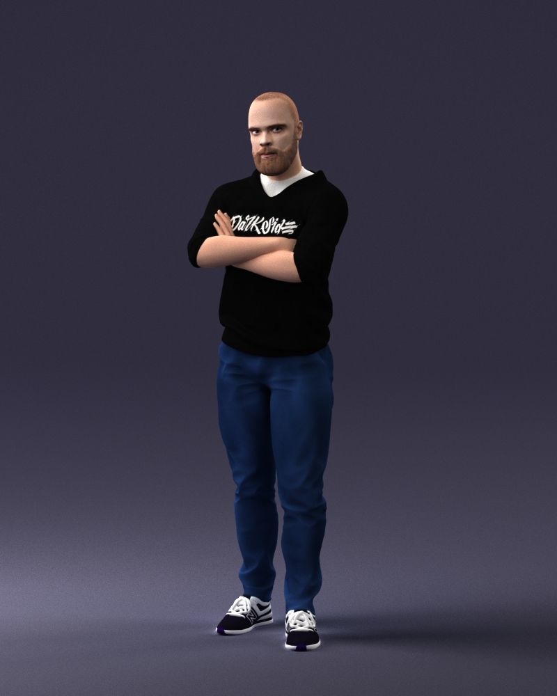 000215 Lifelike 3D Scanned Man Realistic Urban Male Model 1121 3D model_33