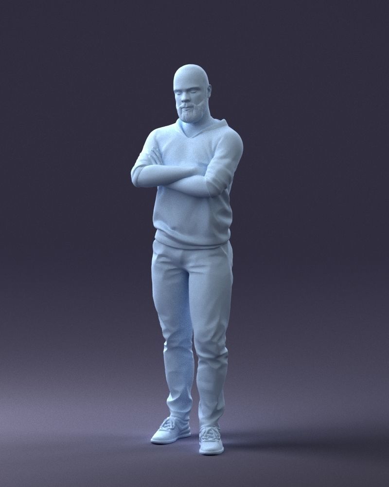 000215 Lifelike 3D Scanned Man Realistic Urban Male Model 1121 3D model_34