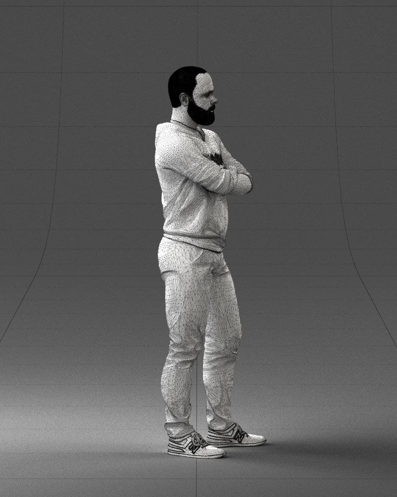 000215 Lifelike 3D Scanned Man Realistic Urban Male Model 1121 3D model_14