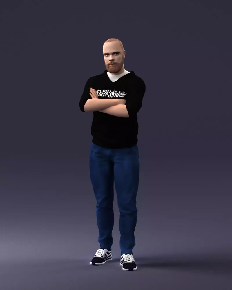 000215 Lifelike 3D Scanned Man Realistic Urban Male Model 1121 3D model_0