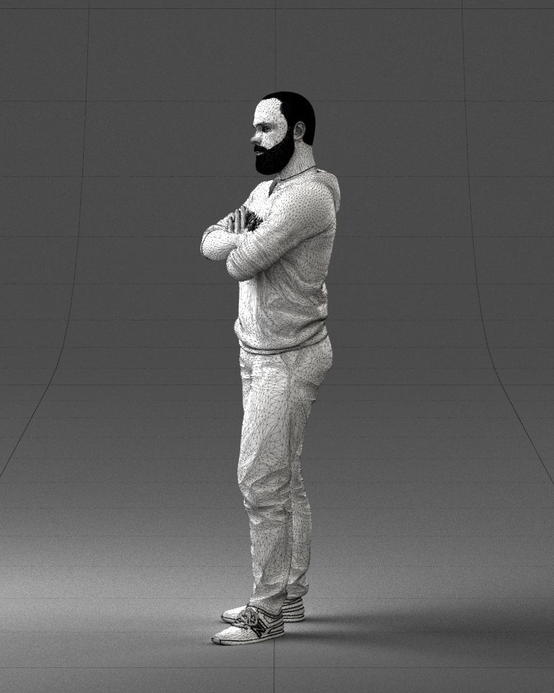 000215 Lifelike 3D Scanned Man Realistic Urban Male Model 1121 3D model_29