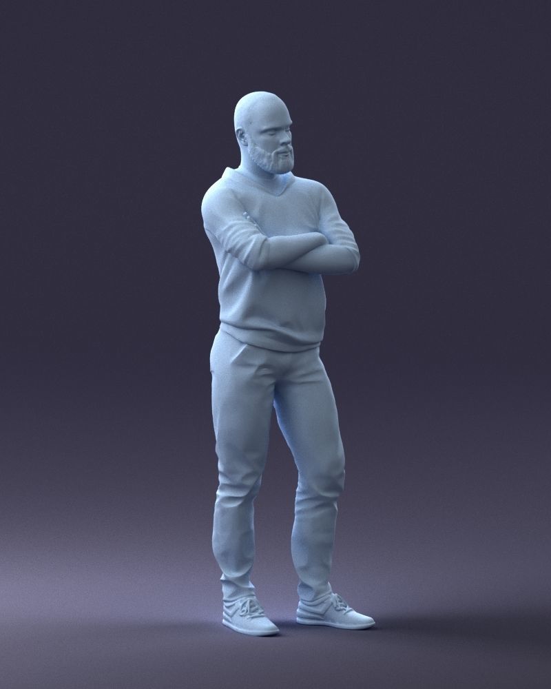 000215 Lifelike 3D Scanned Man Realistic Urban Male Model 1121 3D model_10