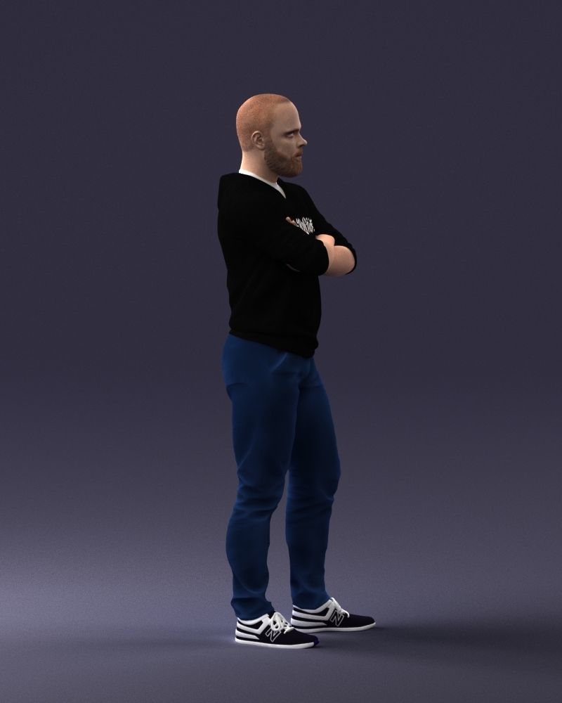 000215 Lifelike 3D Scanned Man Realistic Urban Male Model 1121 3D model_12