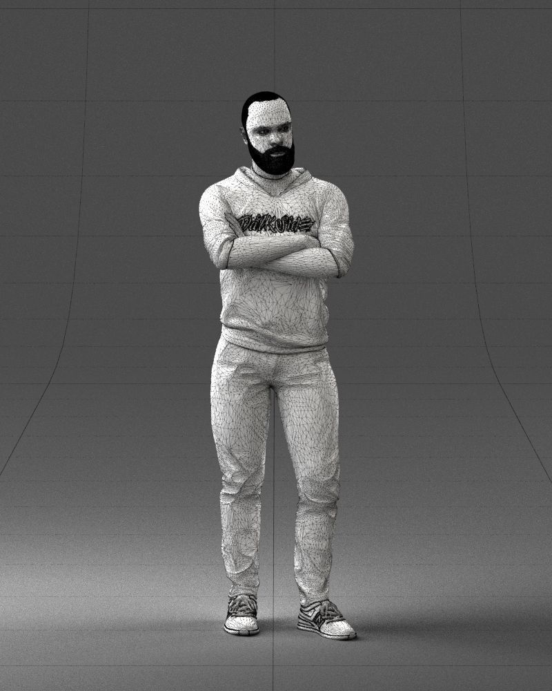 000215 Lifelike 3D Scanned Man Realistic Urban Male Model 1121 3D model_8