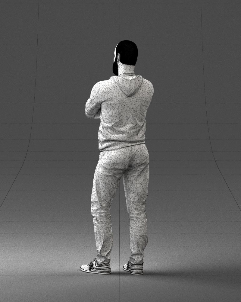 000215 Lifelike 3D Scanned Man Realistic Urban Male Model 1121 3D model_23