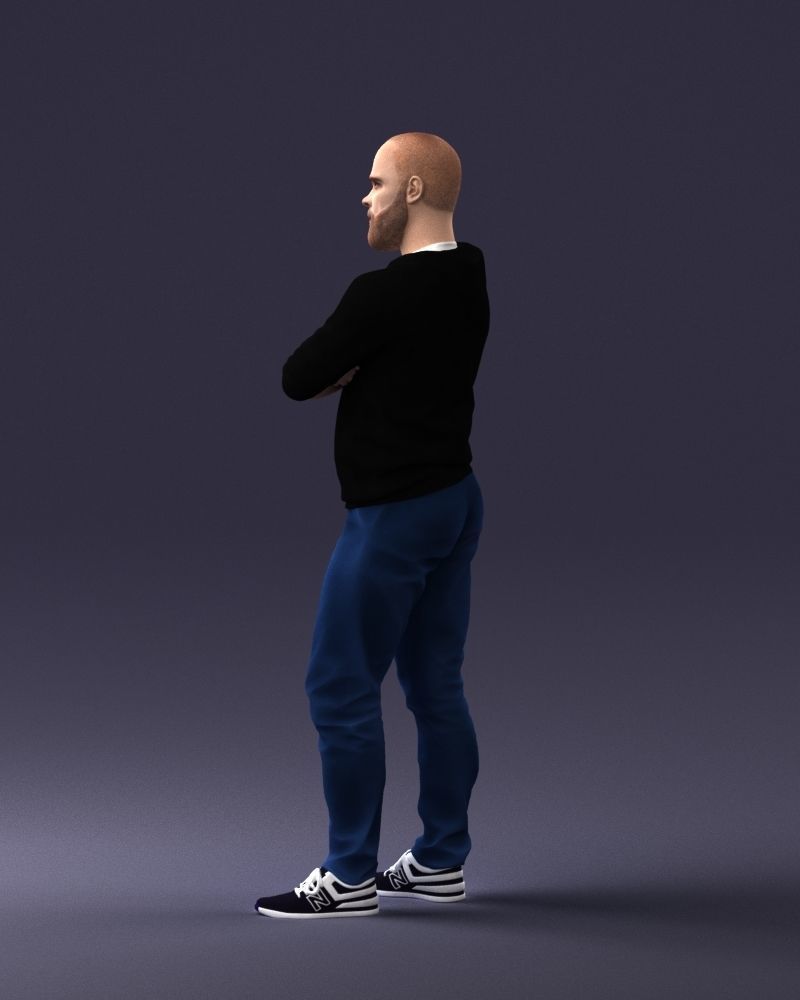 000215 Lifelike 3D Scanned Man Realistic Urban Male Model 1121 3D model_24