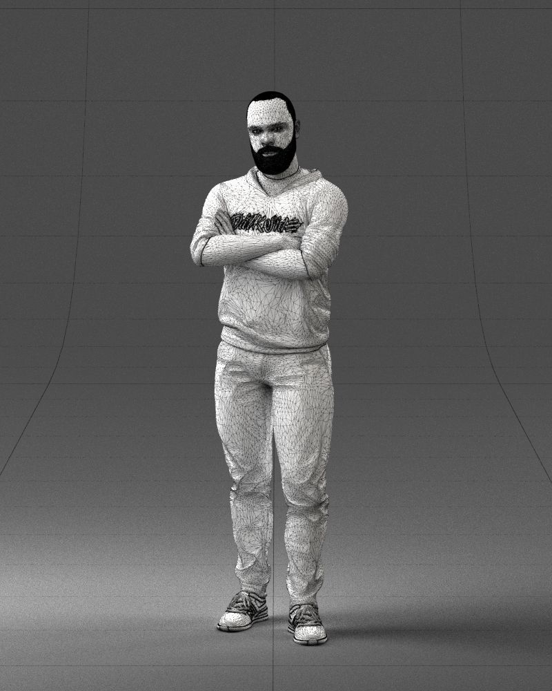 000215 Lifelike 3D Scanned Man Realistic Urban Male Model 1121 3D model_38