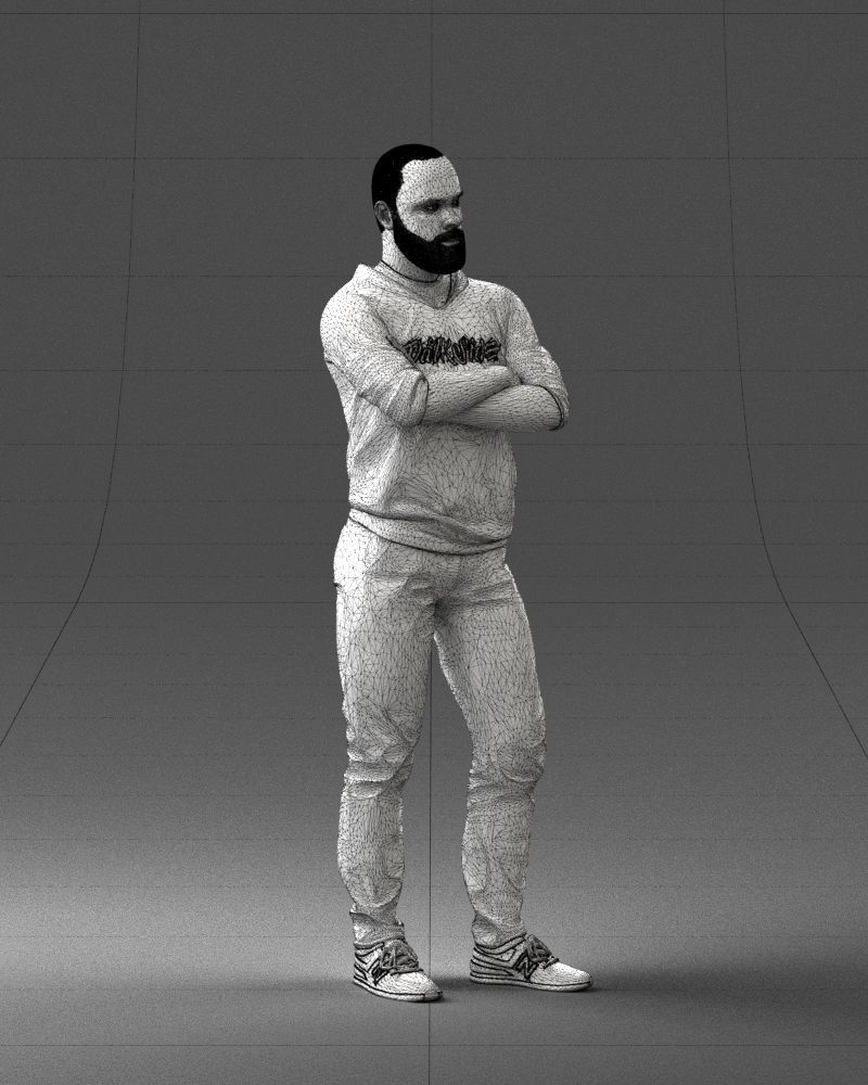 000215 Lifelike 3D Scanned Man Realistic Urban Male Model 1121 3D model_11