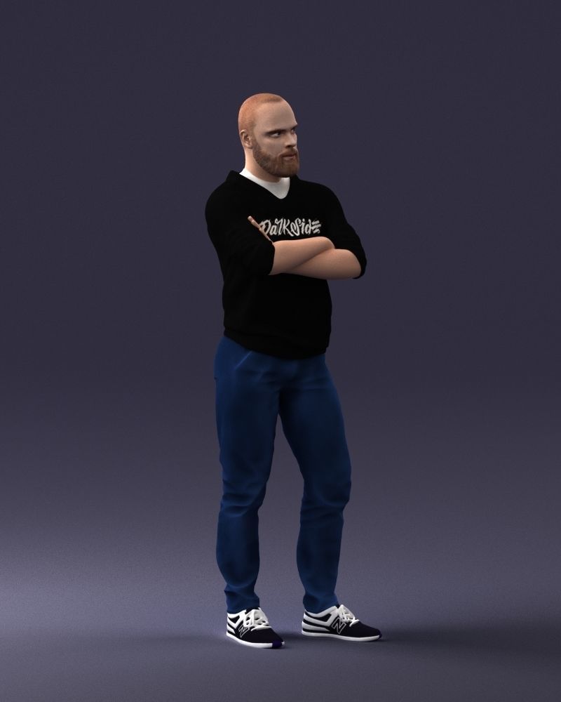 000215 Lifelike 3D Scanned Man Realistic Urban Male Model 1121 3D model_9