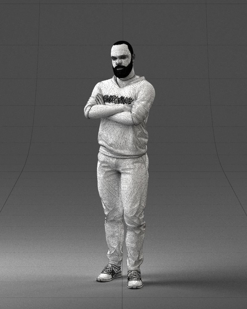 000215 Lifelike 3D Scanned Man Realistic Urban Male Model 1121 3D model_35